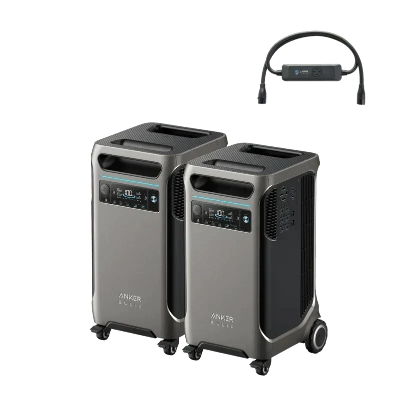 Anker SOLIX F3800 3840Wh Portable Power Station x 2 + Double Power Hub